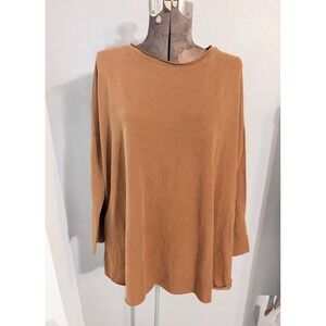 Carly Jean Los Angeles Brown Oversized Knit Sweater Top IBT10712-CJ Womens Large